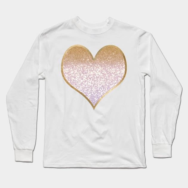 Heart - golden blush gradient Long Sleeve T-Shirt by peggieprints